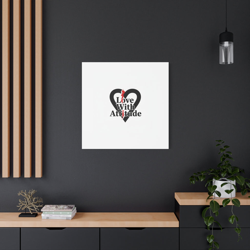 Chain Lightning Heart Canvas | punk heart, minimalist love icon