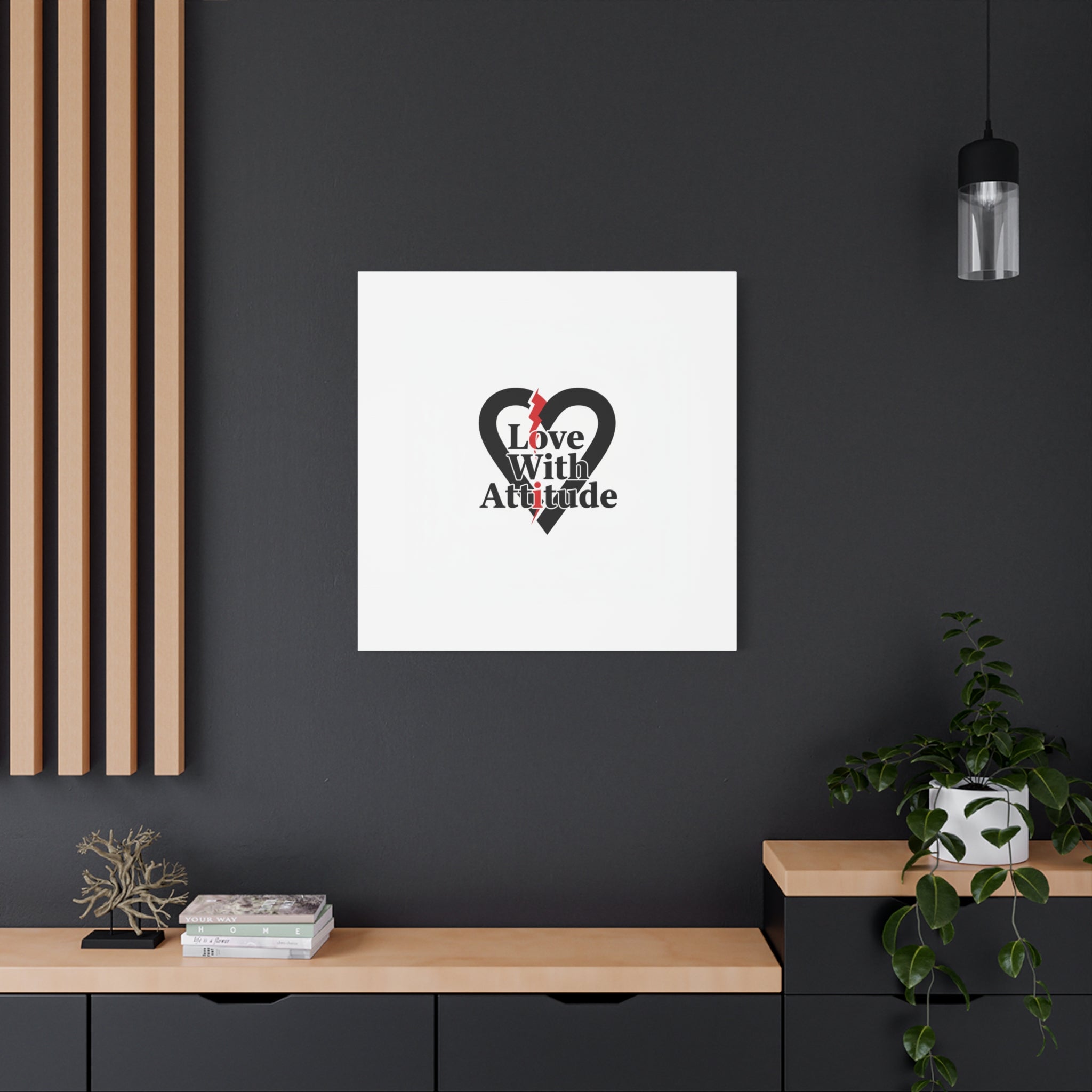 Chain Lightning Heart Canvas | punk heart, minimalist love icon