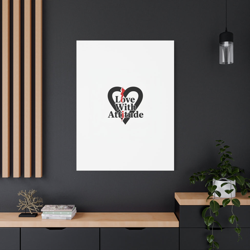 Chain Lightning Heart Canvas | punk heart, minimalist love icon