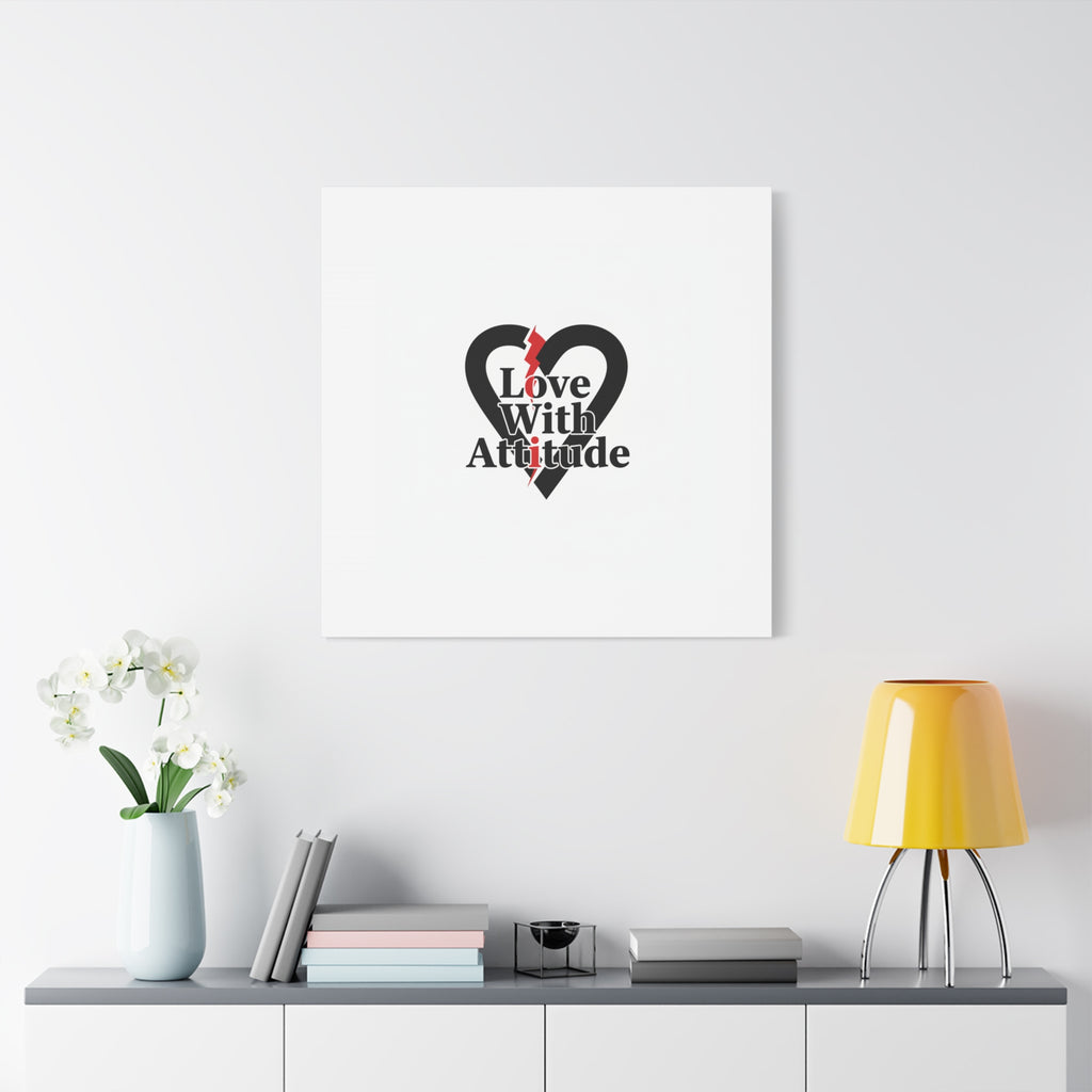 Chain Lightning Heart Canvas | punk heart, minimalist love icon
