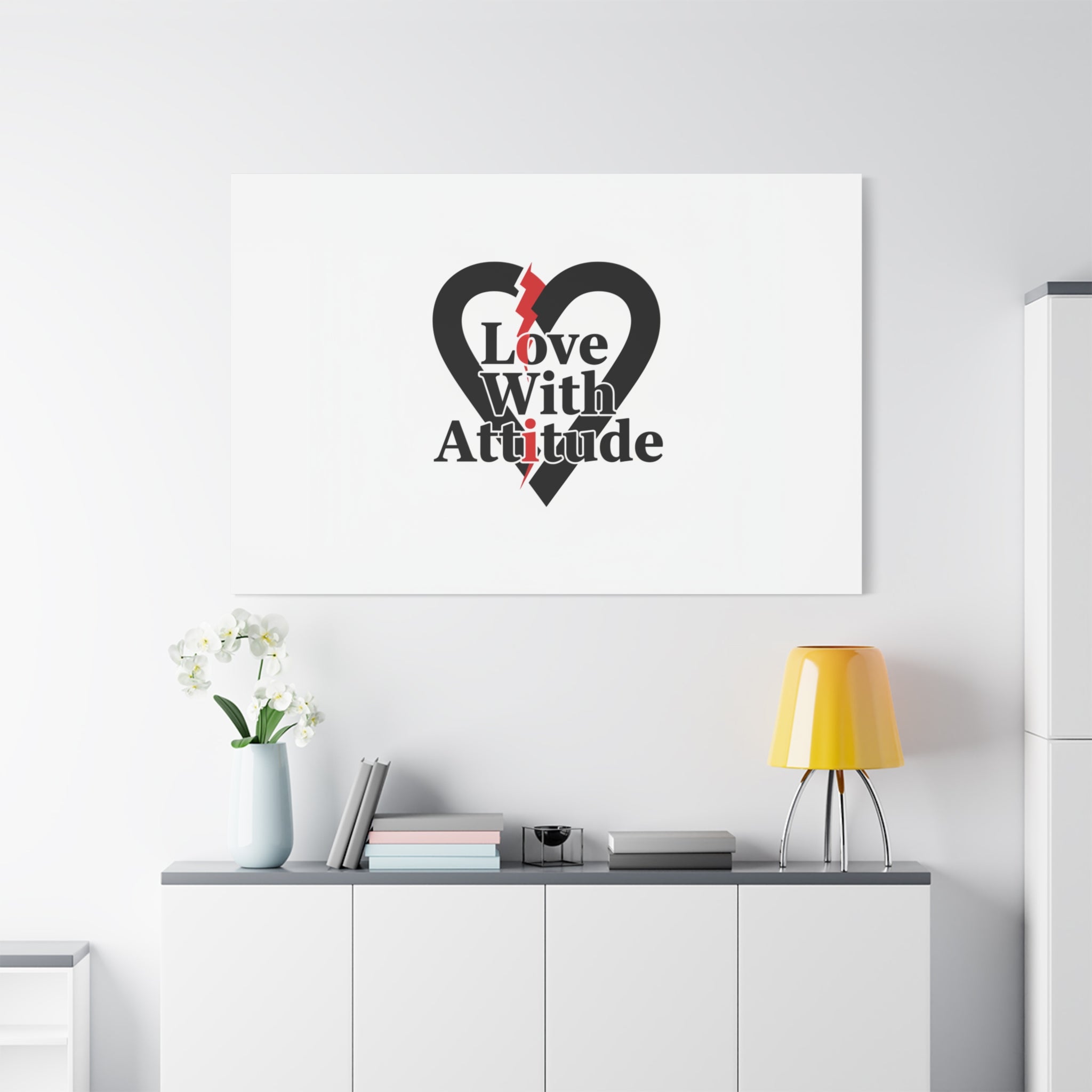 Chain Lightning Heart Canvas | punk heart, minimalist love icon