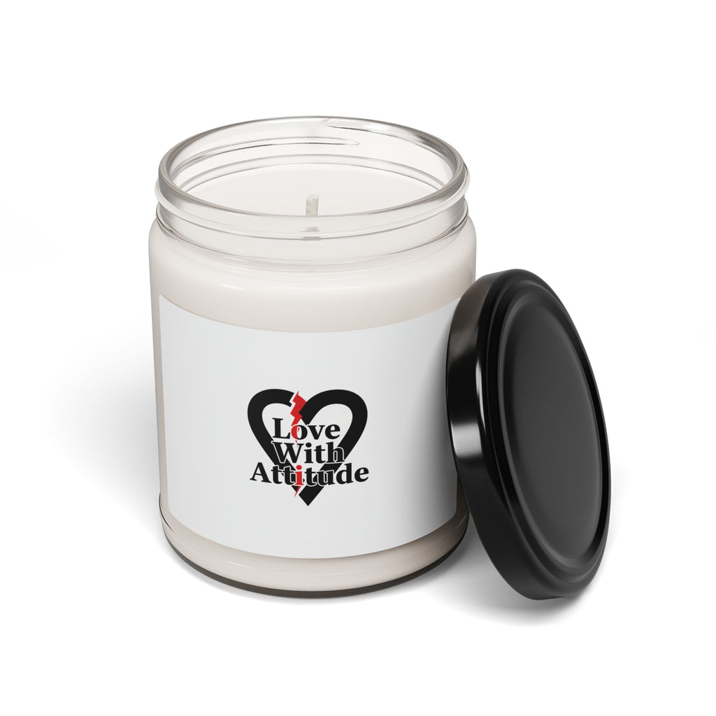 Punk Heart Graphic Candle, Soy Jar | Minimalist Chain Heart, Modern Love Icon