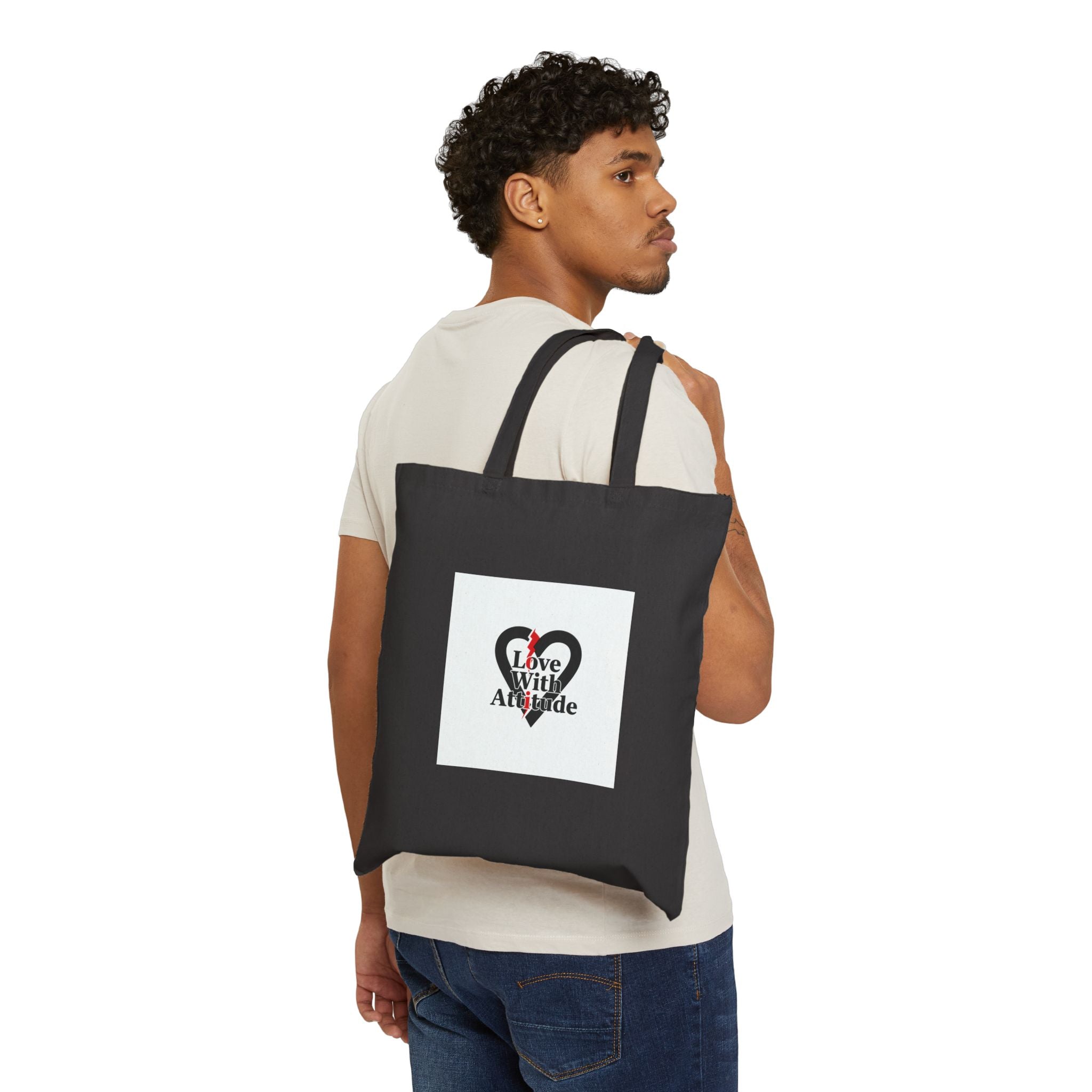 Chain Heart Graphic Tote | Modern Heart Design, Minimalist Punk Love Icon