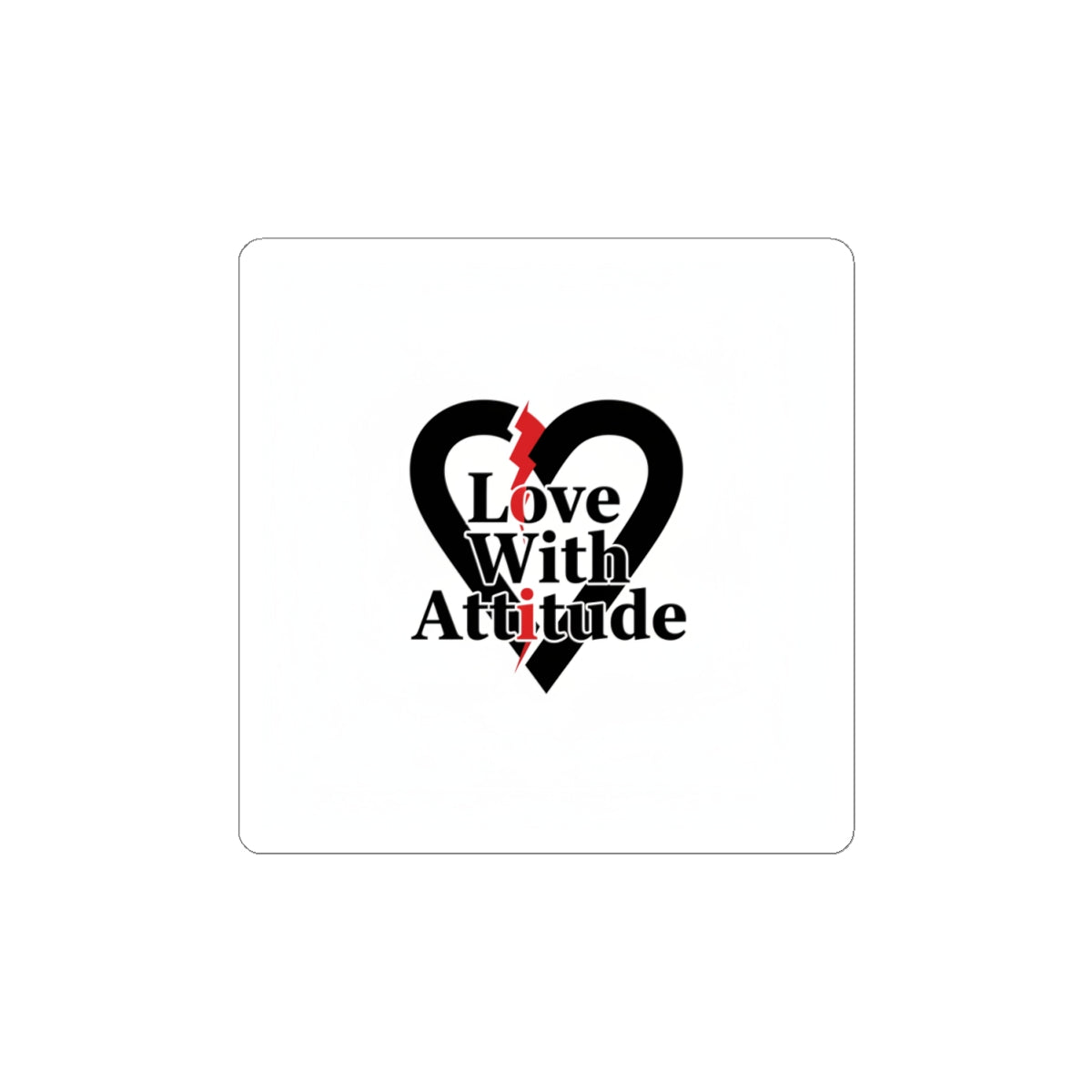 Love With Attitude Kiss-Cut Stickers | alternative heart, minimalist love icon