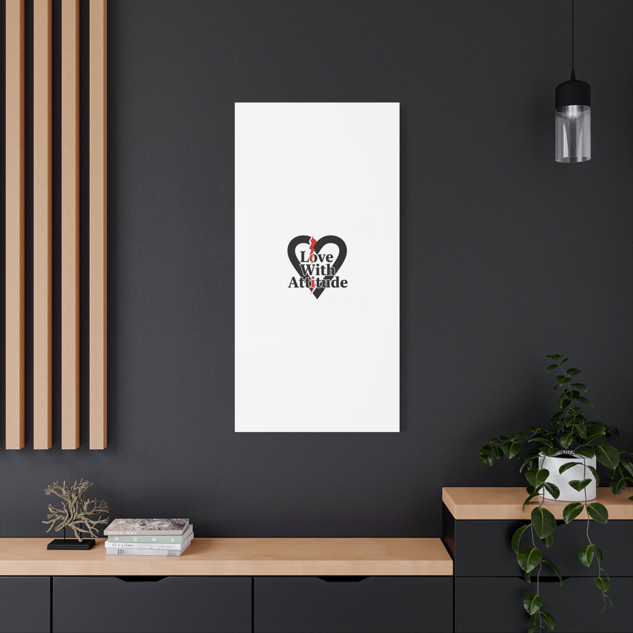 Chain Lightning Heart Canvas | punk heart, minimalist love icon