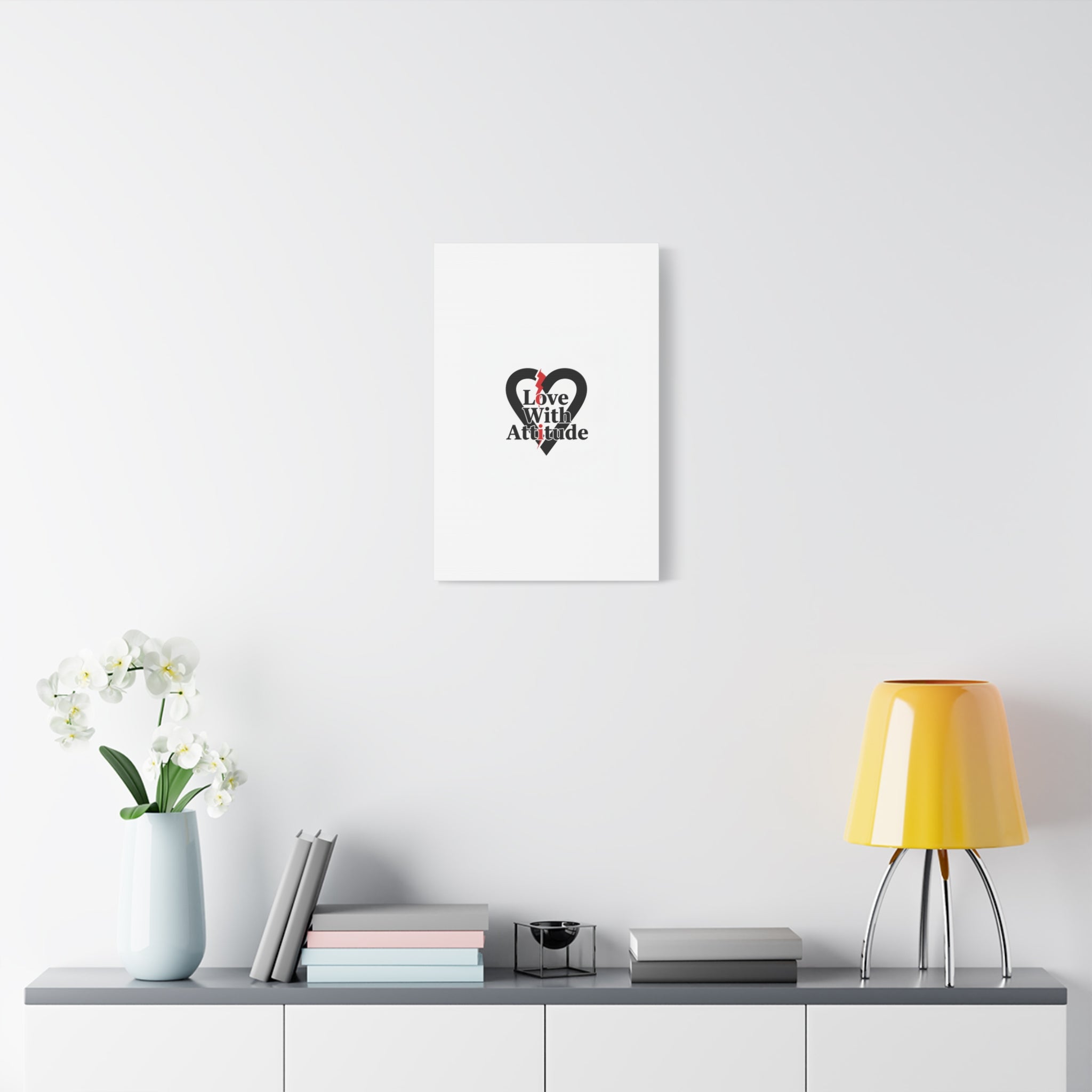Chain Lightning Heart Canvas | punk heart, minimalist love icon