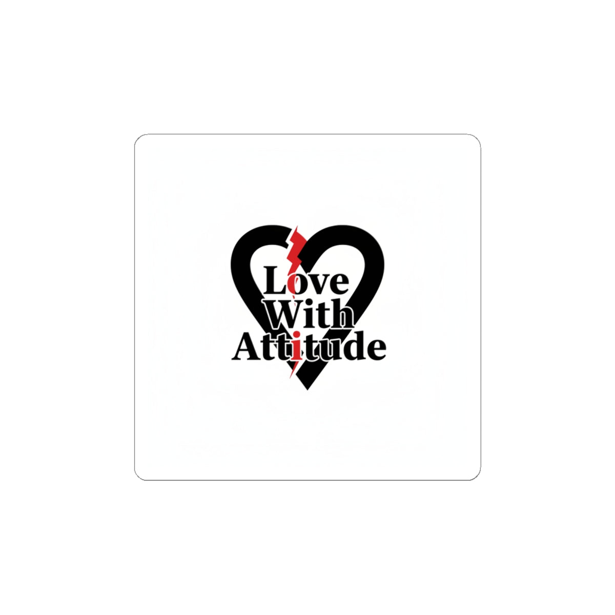 Love With Attitude Kiss-Cut Stickers | alternative heart, minimalist love icon